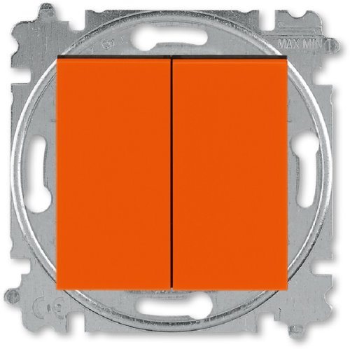 Переключатель без рамки ABB EPJ Levit 2-кл. проходной оранжевый/дымчатый чёрный картинка